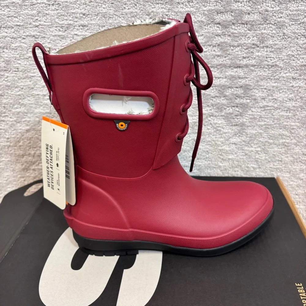 Bogs Amanda ll‎ Lace Cranberry Women's Sz 6 Waterproof Boots Rated To -13